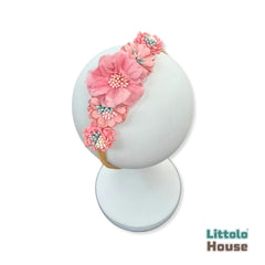 Baby Girl Daisy Flower Hairband H058 | 1Y | Pink Peach Shades