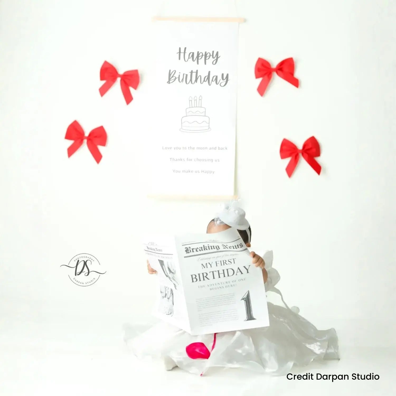 Happy Birthday Milestone Hanging Banner Style 1 D161 | Pack of 1 | Black White