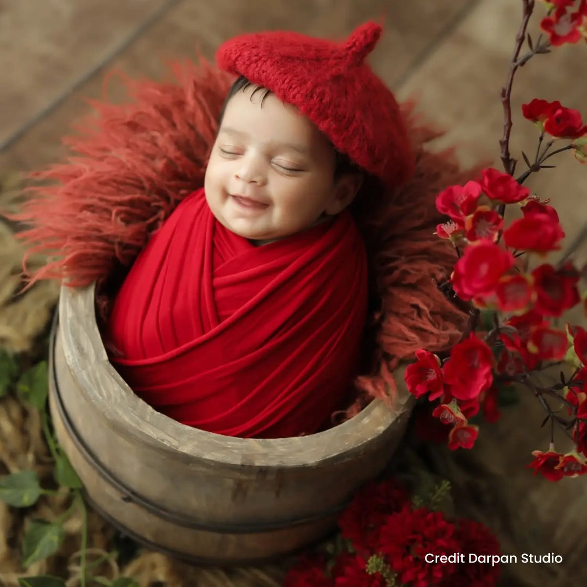 Baby Mohair Beret Hat | 3M | Red