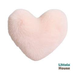 Mini Soft Furry Plush Heart D165 | Pack of 1 | Light Pink
