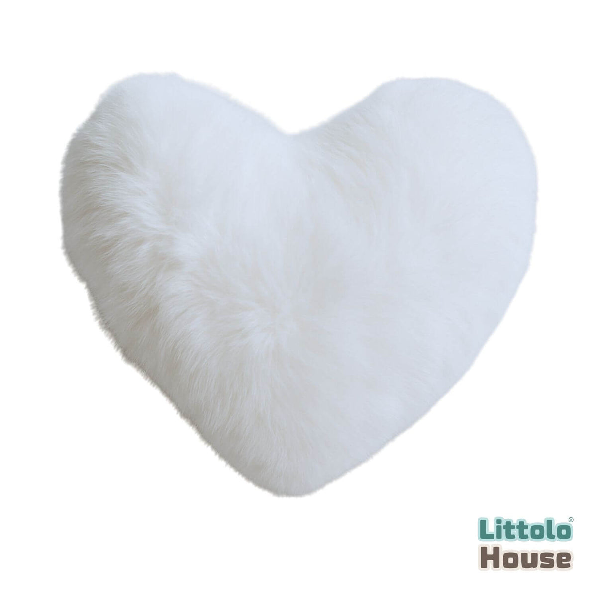 MIni Soft Furry Plush Heart D165 | Pack of 1 | White