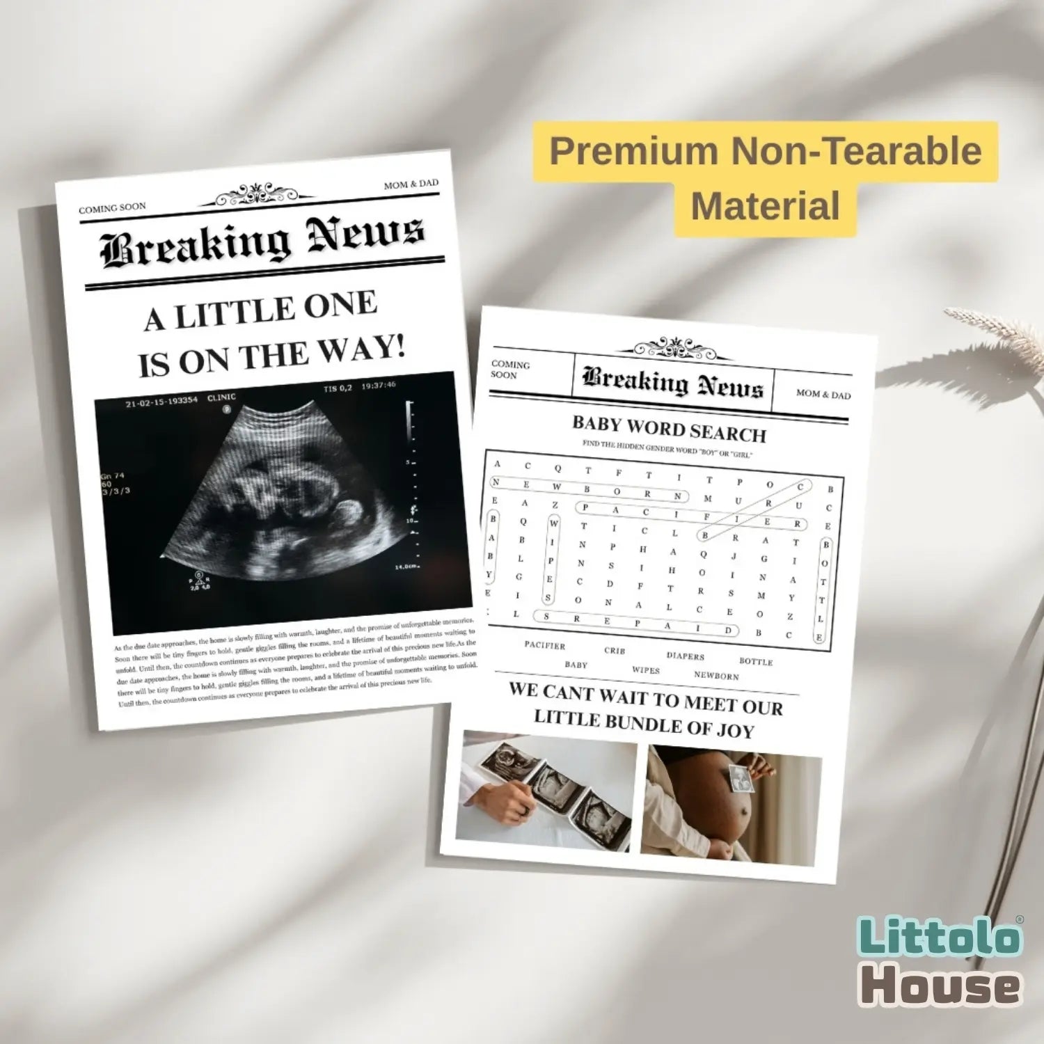 Non Tearable Dual-Side Maternity Magazine D189 | Pack of 1 | Black White