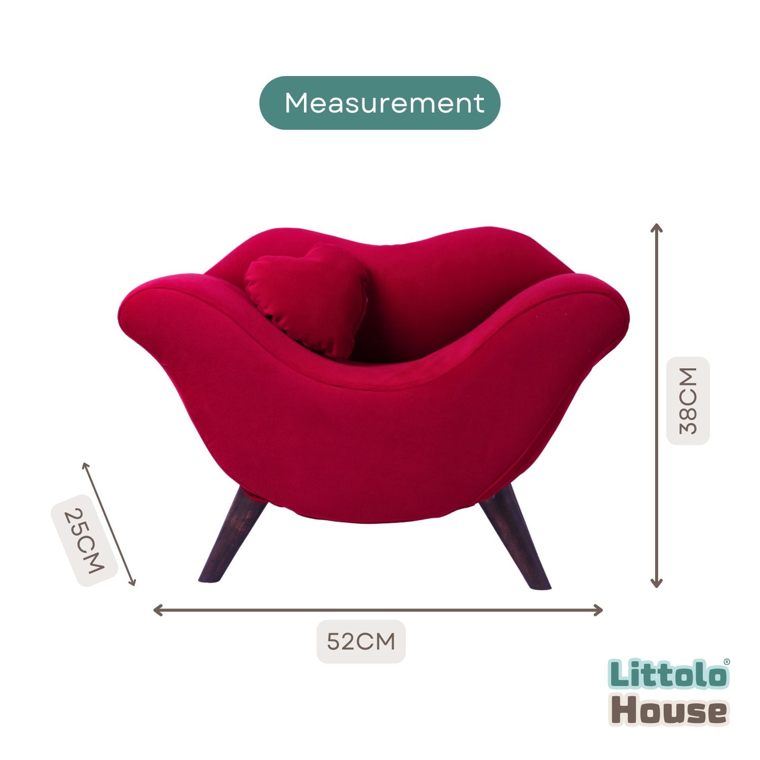 Elegant Lip Style Sofa | Wooden Decorative | Burgundy