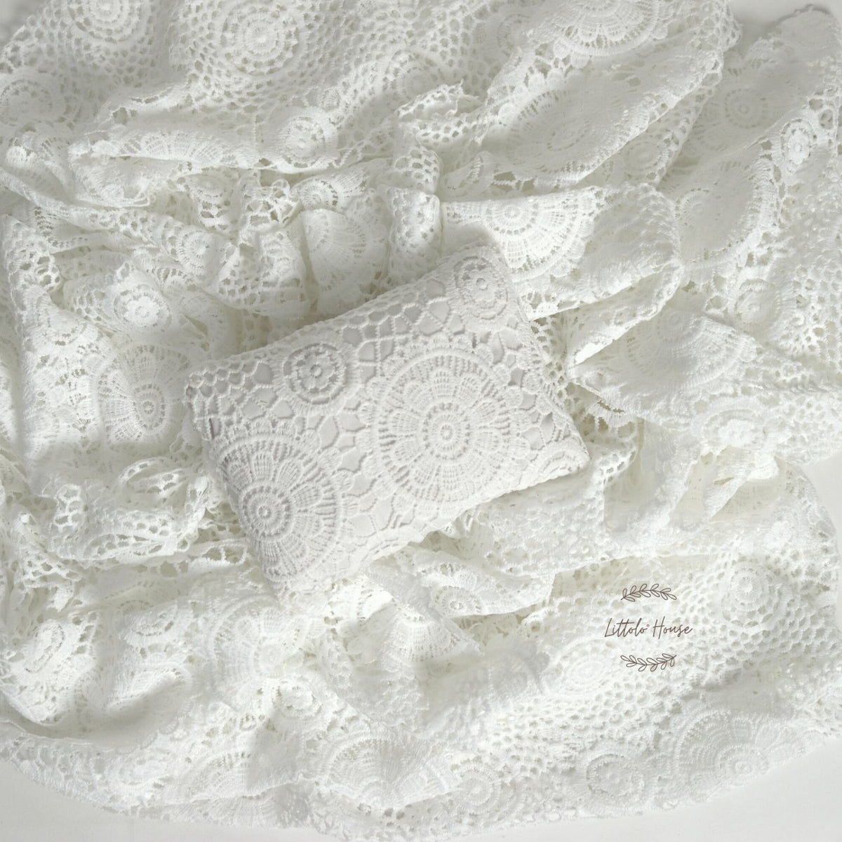 Embroidered Lace Pillow P3 | NB | White