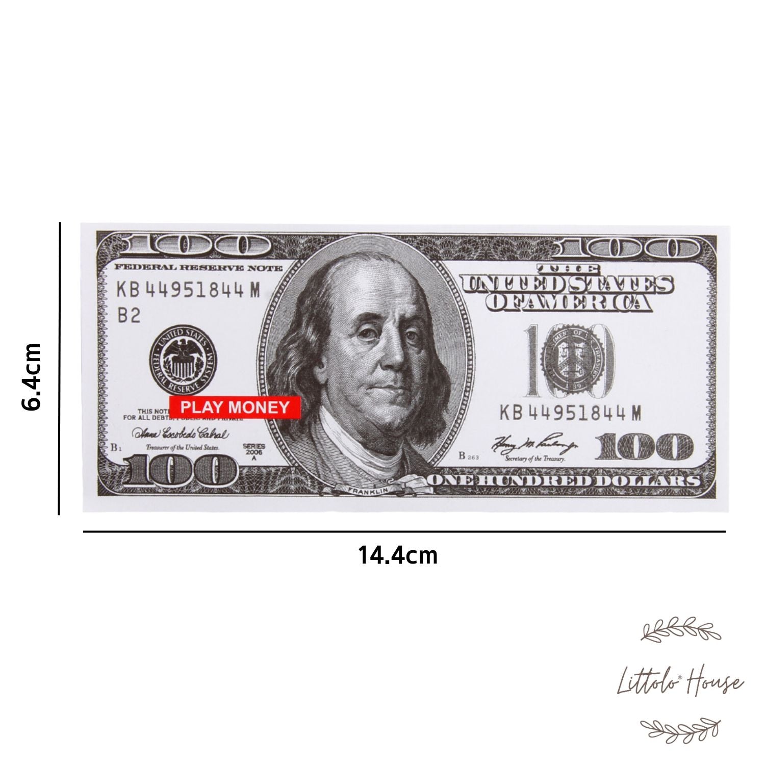 Fake Dollar Currency Notes D060 | Pack of 100 | White