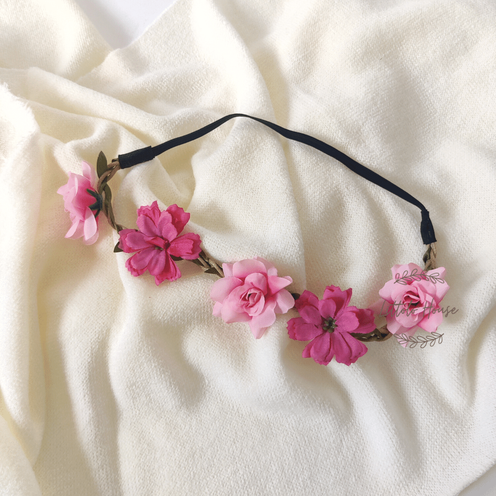 Flower Garland Halo Dual Shade MH005 Maternity Hairbands | Pink