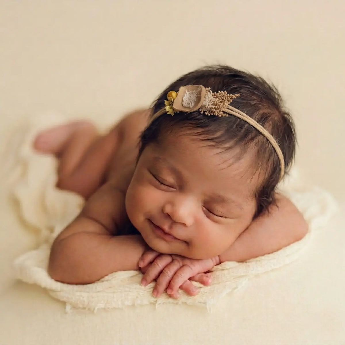 Flower Headband H089 | 1Y | Caramel