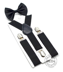 Baby Gentleman Bowtie and Suspender Set of 2 | 2Y | Black