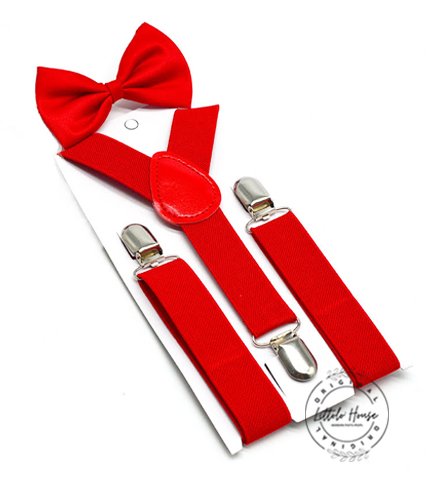 Baby Gentleman Bowtie and Suspender Set of 2 | 2Y | Red