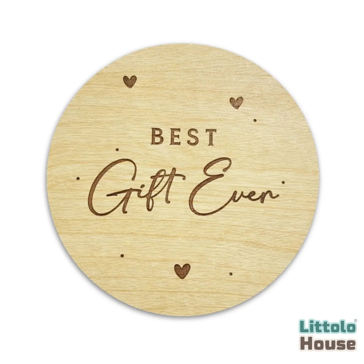 Best Gift Ever Milestone Card | Wooden Decorative | Natural Wood