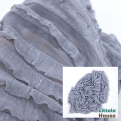 Pleated Chiffon Lace Wrap | Grey