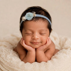 Dreamy Chiffon Floral Headband H129 | Teal Blue