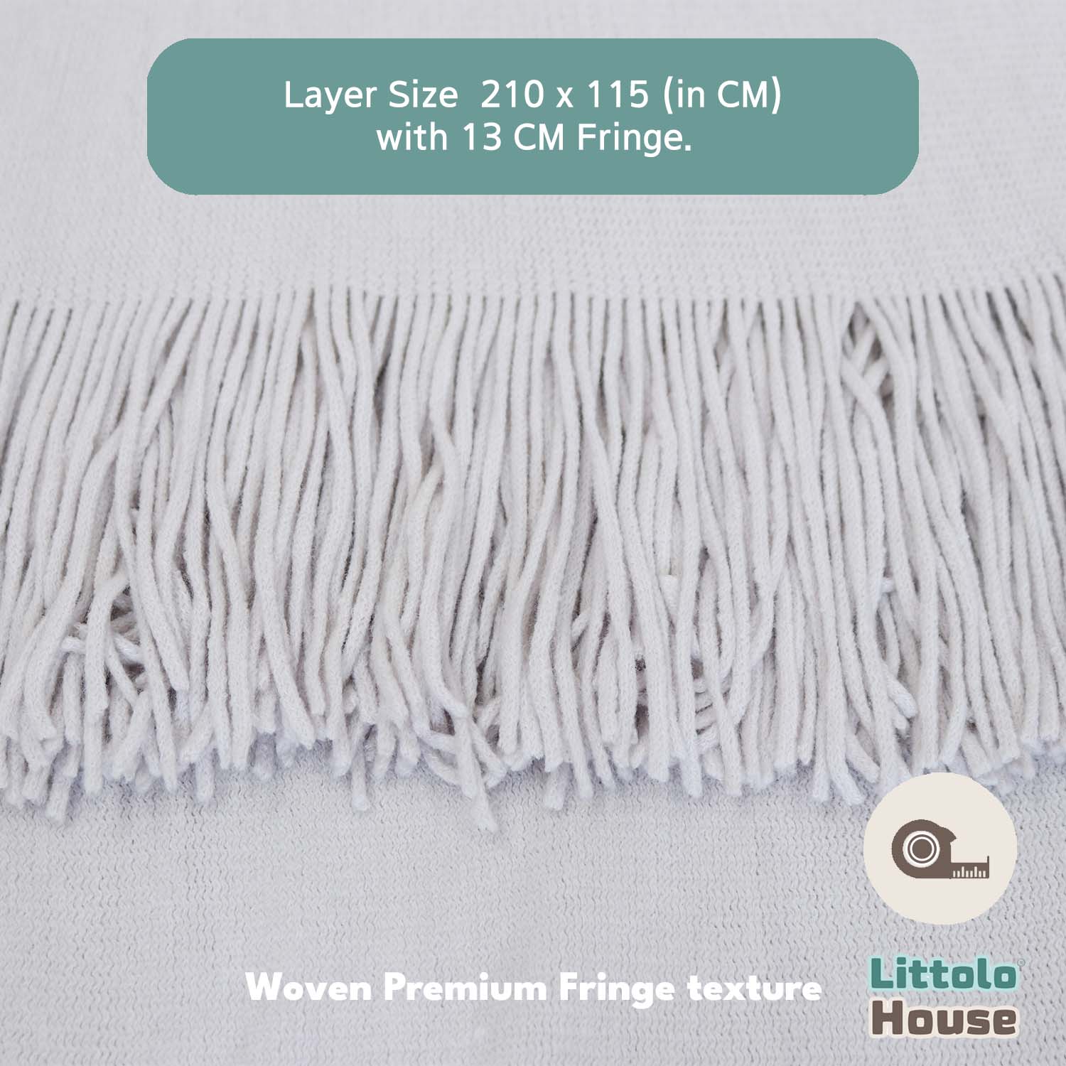 Hand Woven Premium Fringe Layer L024 | Light Grey