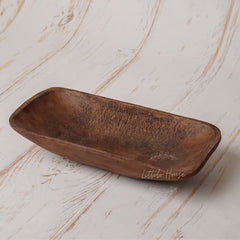 Handcarved Tray | Wooden Tableware | Rustic Brown