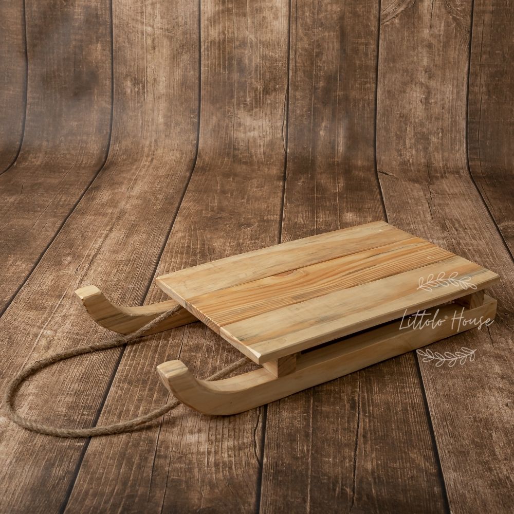 Handcrafted Christmas Sleigh W054 | Wooden Decorative | Natural Wood