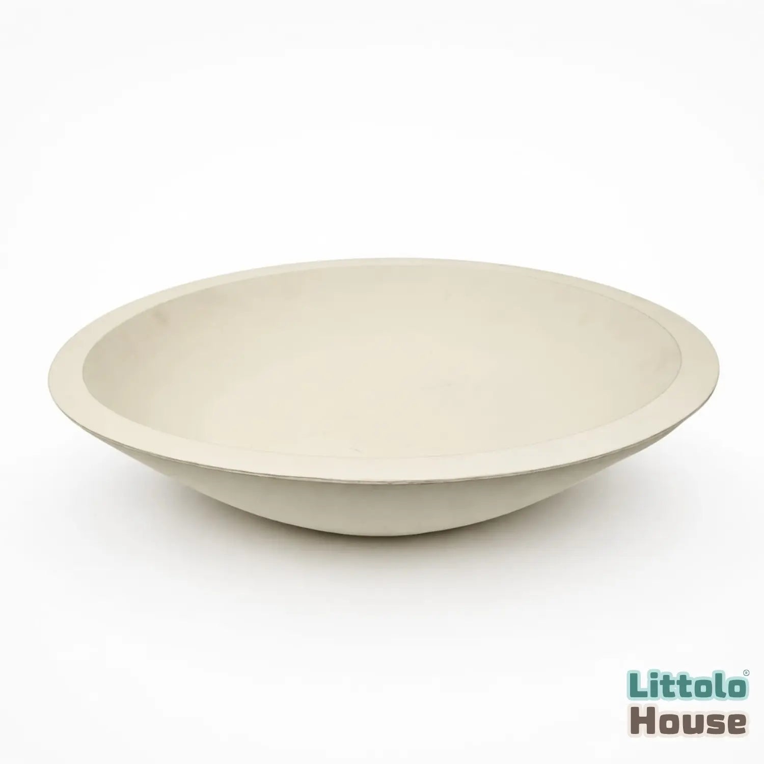 Handmade Round Bowl | Wooden Tableware | Rustic Cream