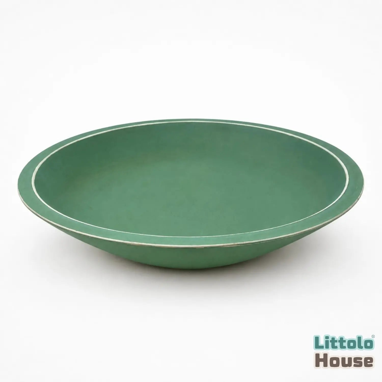 Handmade Round Bowl | Wooden Tableware | Leaf Green