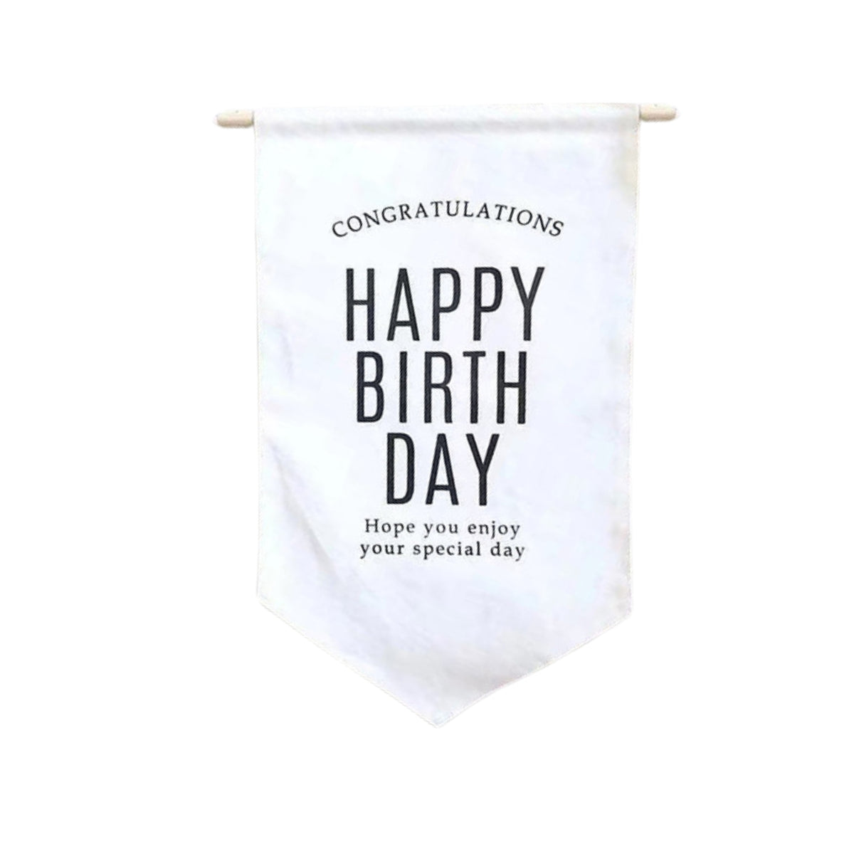 Happy Birthday Banner Flag | Style 1 D116 Set of 1 | M | Rice White