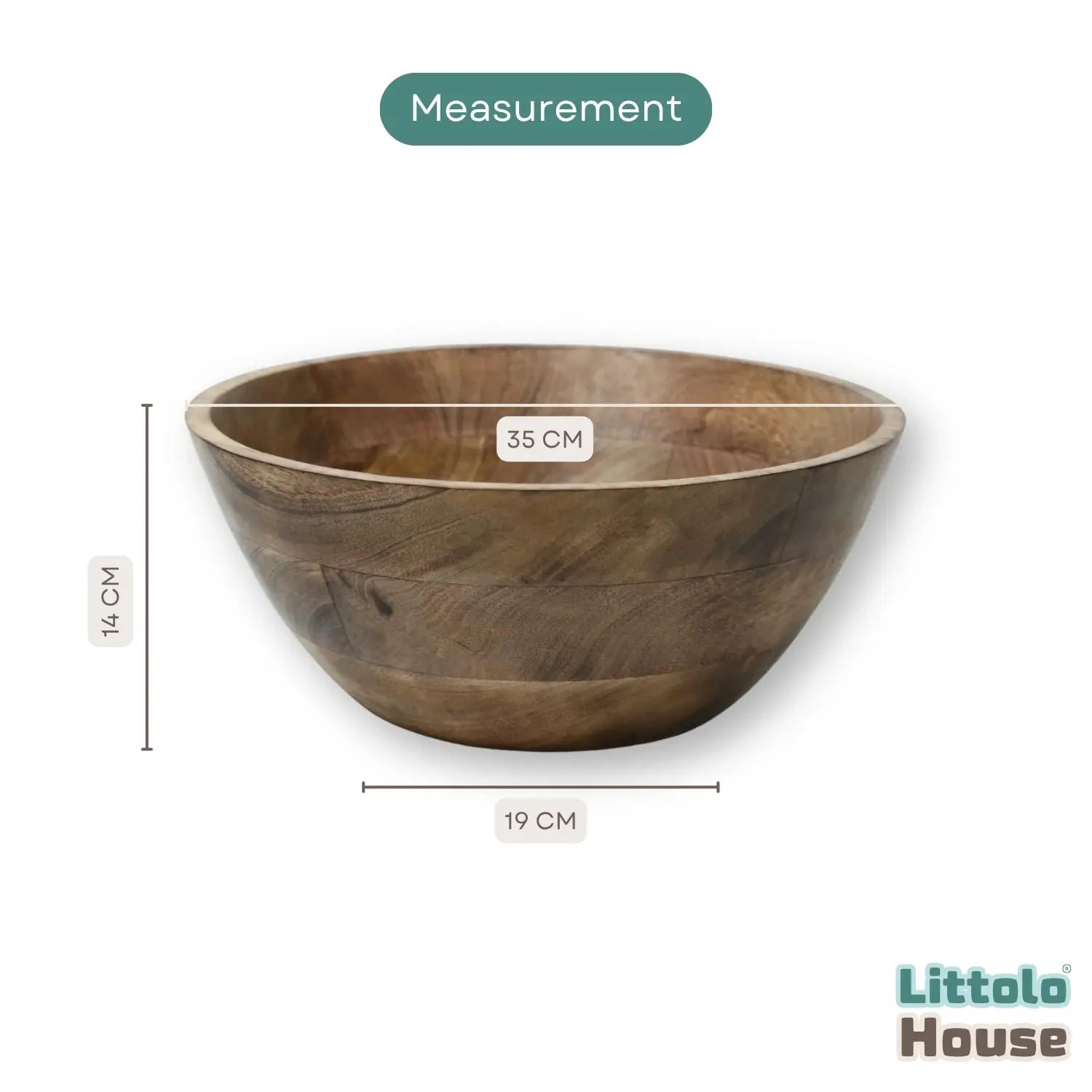 Hollow round Bowl | Wooden Tableware | Natural Wood