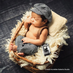 Baby Boy Gentleman Cap and Suspender Pant SR002 | 2M | Black