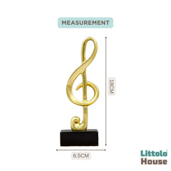 Melodic Music Treble Clef Sculpture Miniature D135 | Pack of 1 | Golden