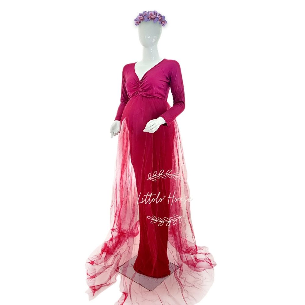 Buy Cherry Jersey Maternity Maxi Dress - Photoshoot Buy Cherry Jersey Maternity Maxi Dress - Photoshoot