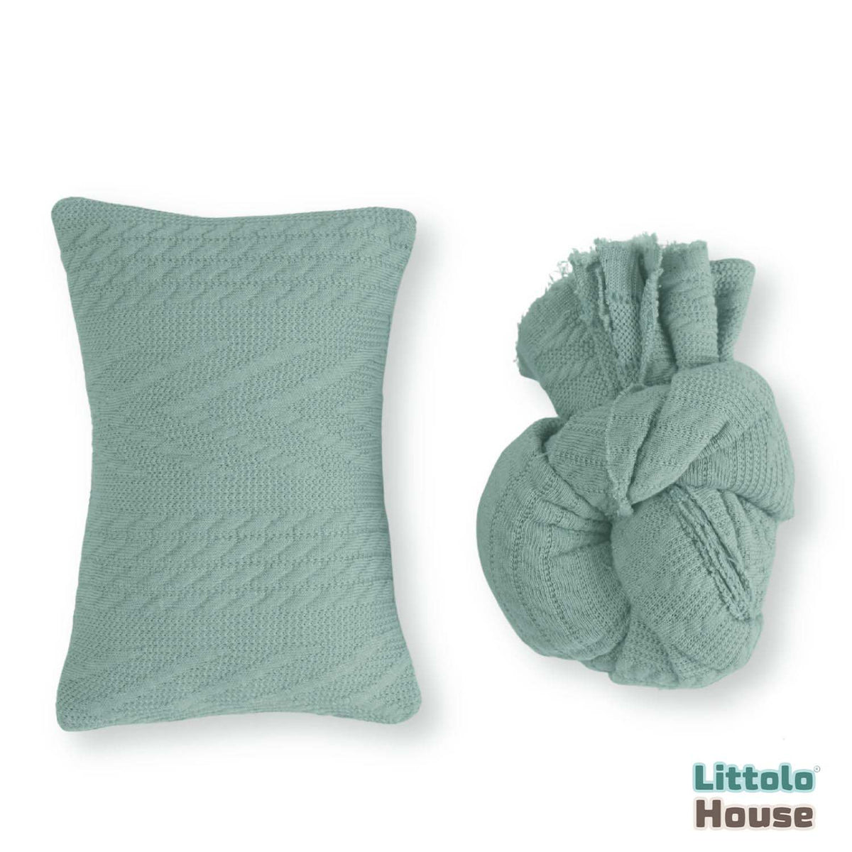 Knit Ribbed Stretchy Wrap with Pillow SR055 | NB | Beangreen