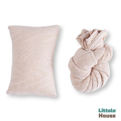 Knit Ribbed Stretchy Wrap with Pillow SR055 | NB | Beige