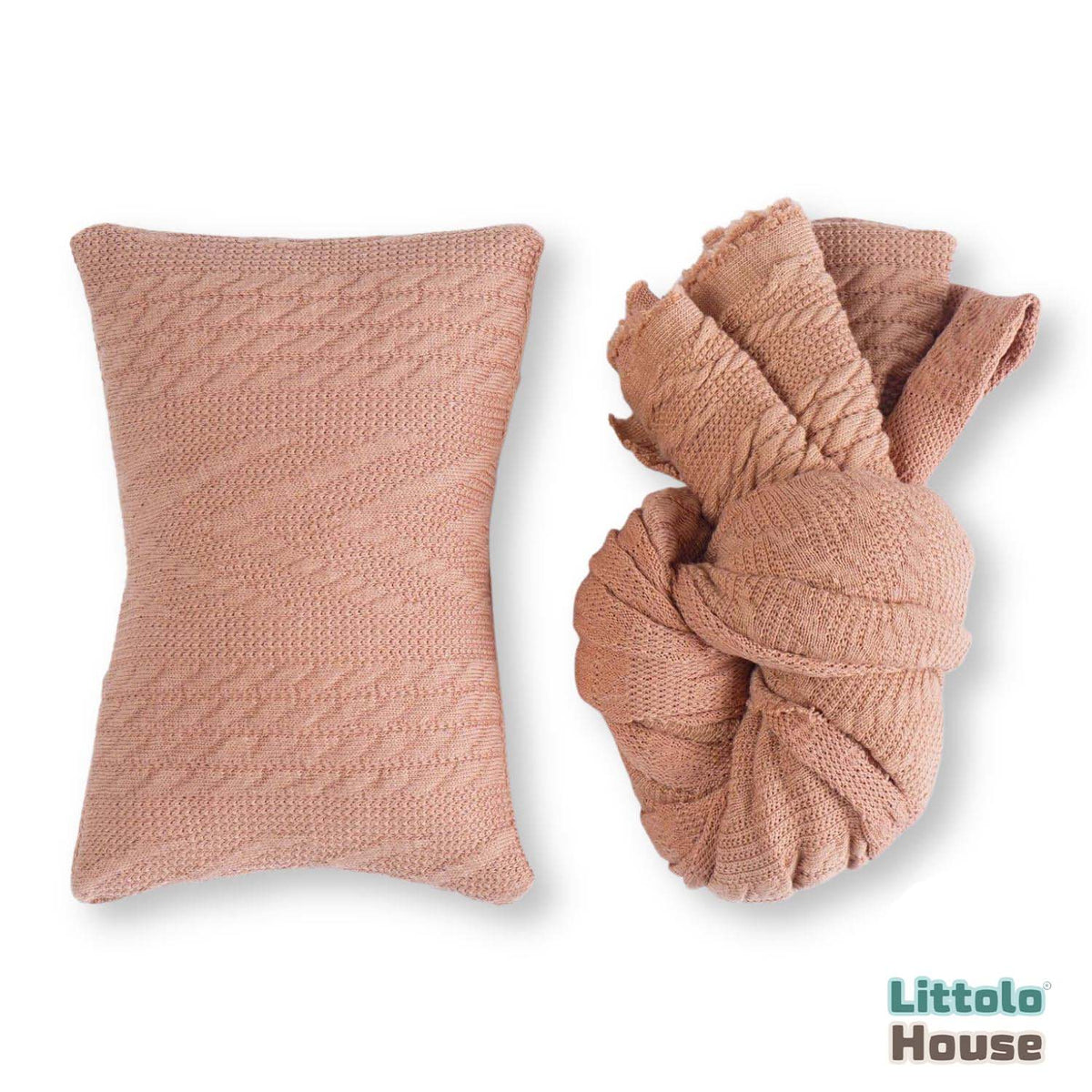 Knit Ribbed Stretchy Wrap with Pillow SR055 | NB | Caramel