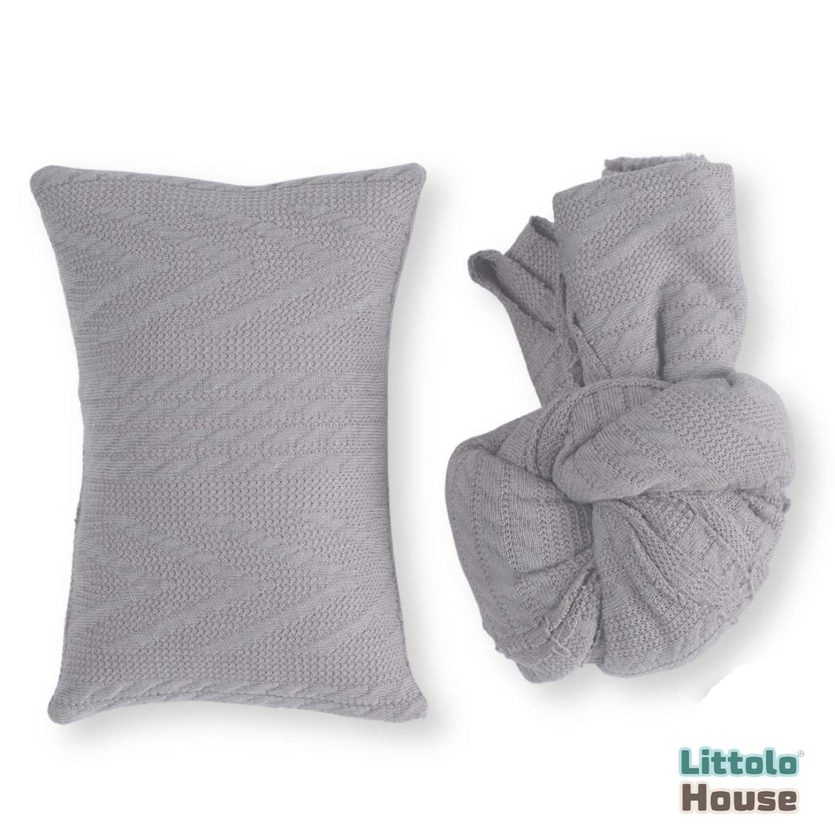 Knit Ribbed Stretchy Wrap with Pillow SR055 | NB | Dark Grey