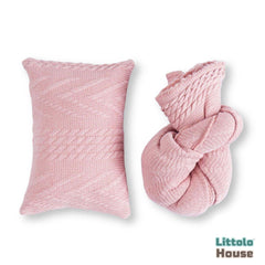 Knit Ribbed Stretchy Wrap with Pillow SR055 | NB | Dusty Pink