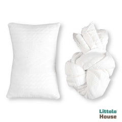 Knit Ribbed Stretchy Wrap with Pillow SR055 | NB | White