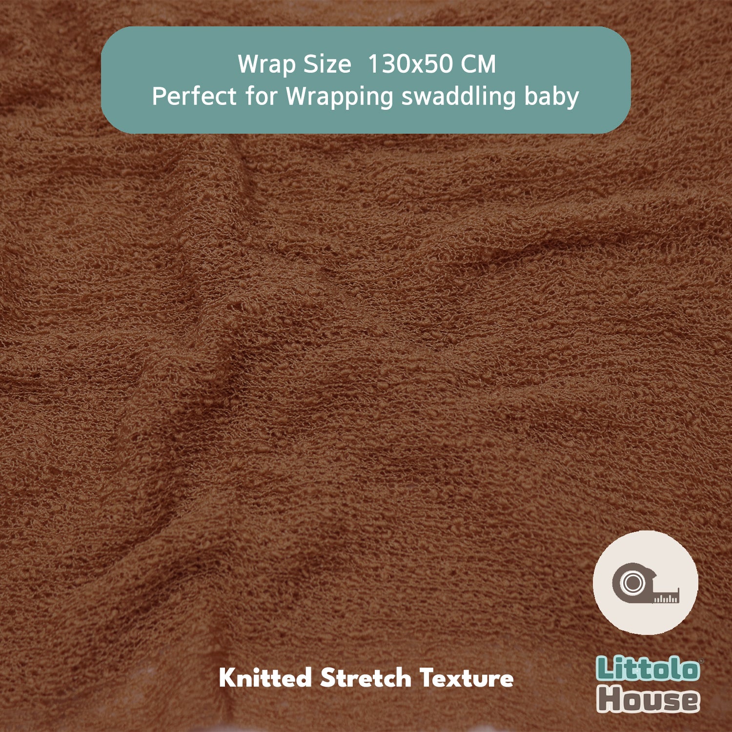 Knitted Stretch Wrap | Light Brown