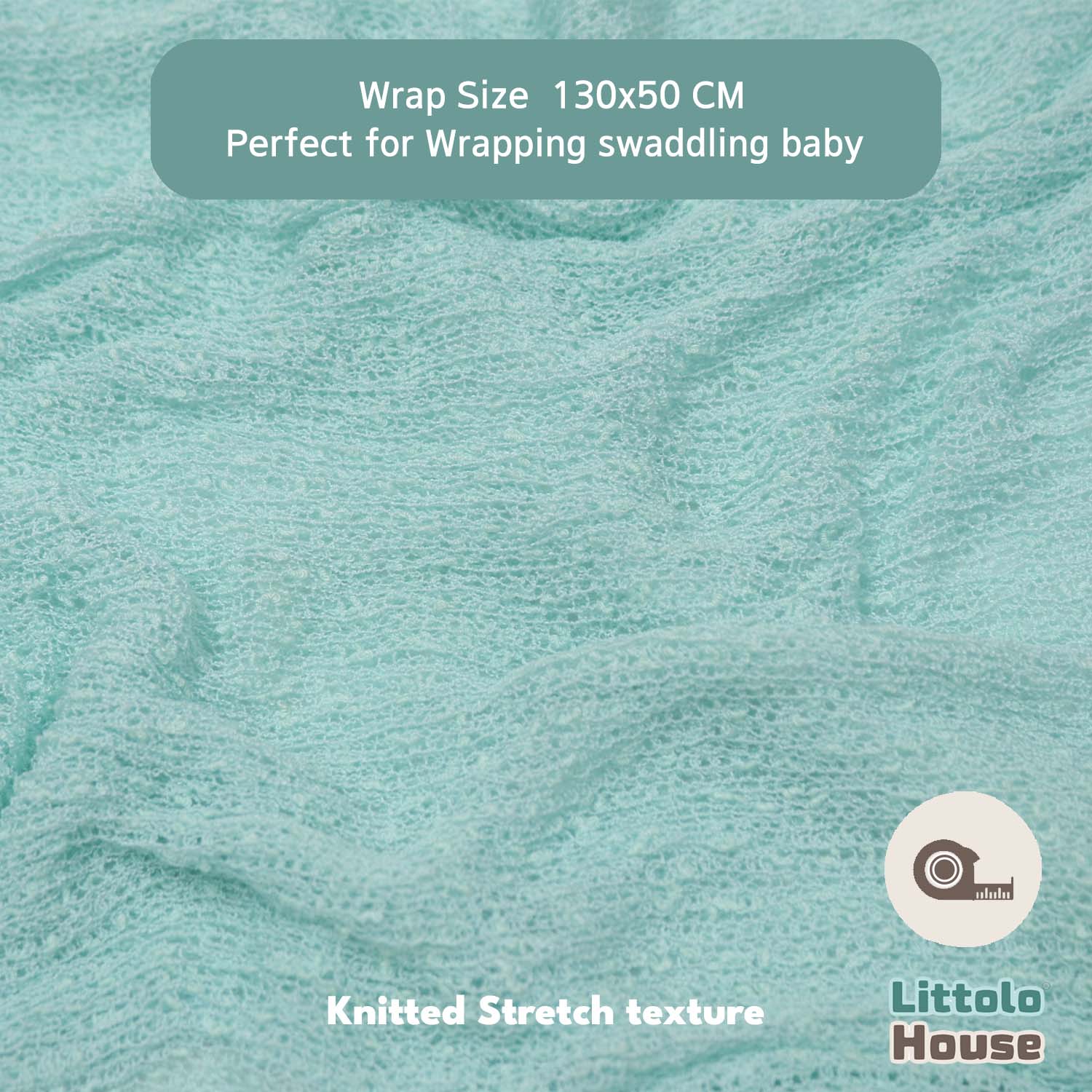 Knitted Stretch Wrap | Turquoise Green