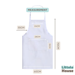 Unisex Aprons with Front Pocket for Men and Women Free Size A002 Pack of 1 | M | White