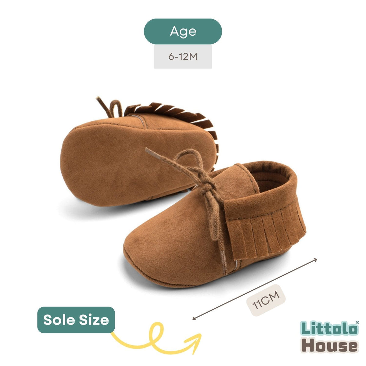 Baby Elegant Felt Shoes A040 | 1Y | Brown