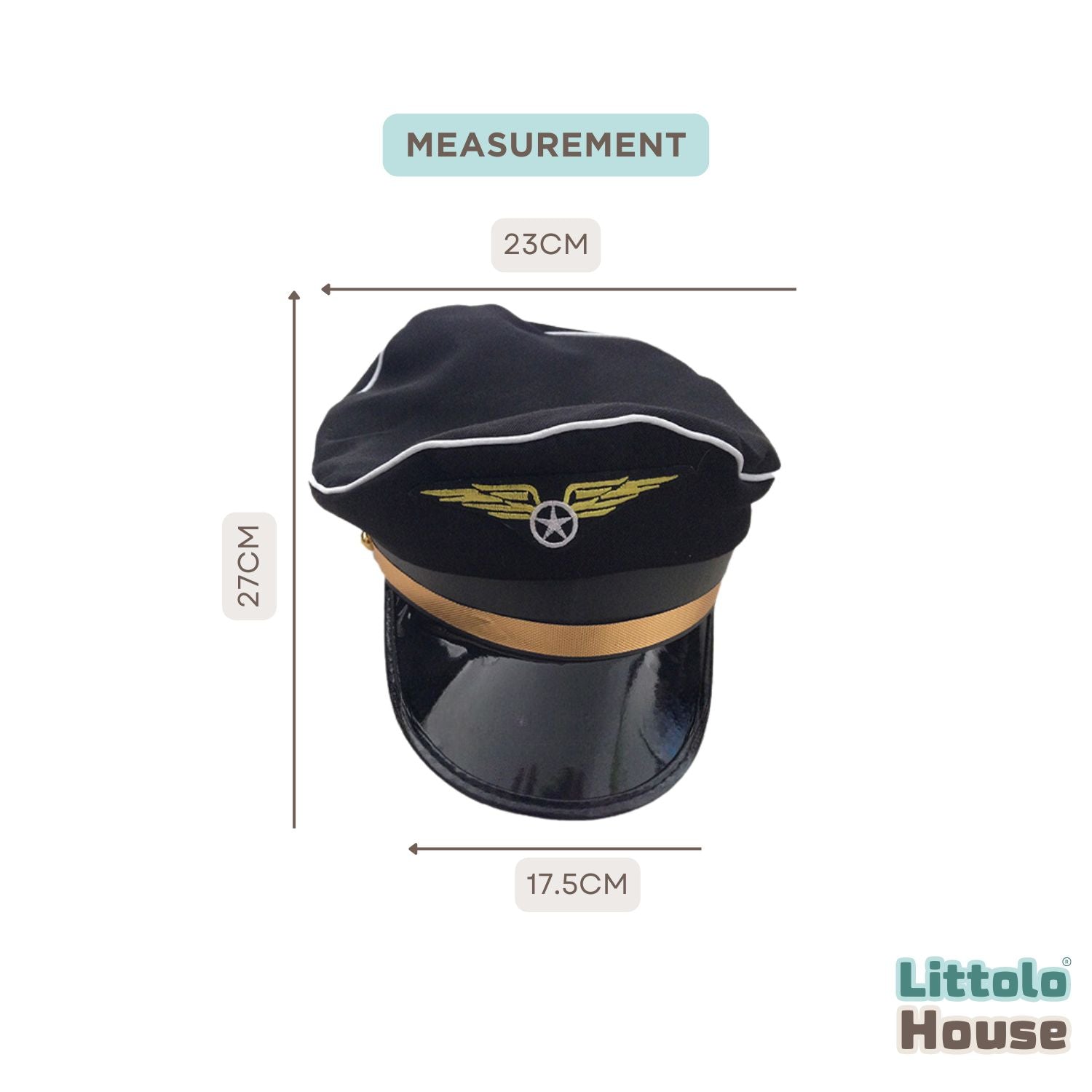 Police Hat & Accessories Set Decorative addons A041 | L | Black