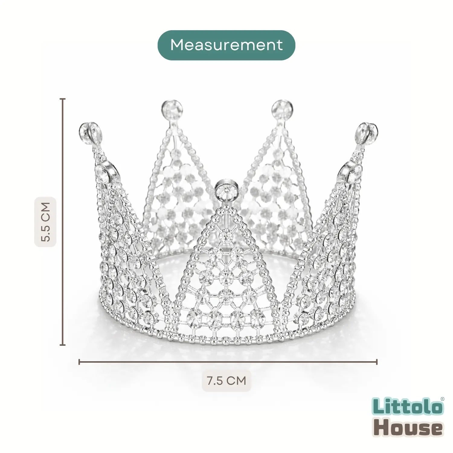 Baby Royal Crystal Crown A049 | NB | Silver