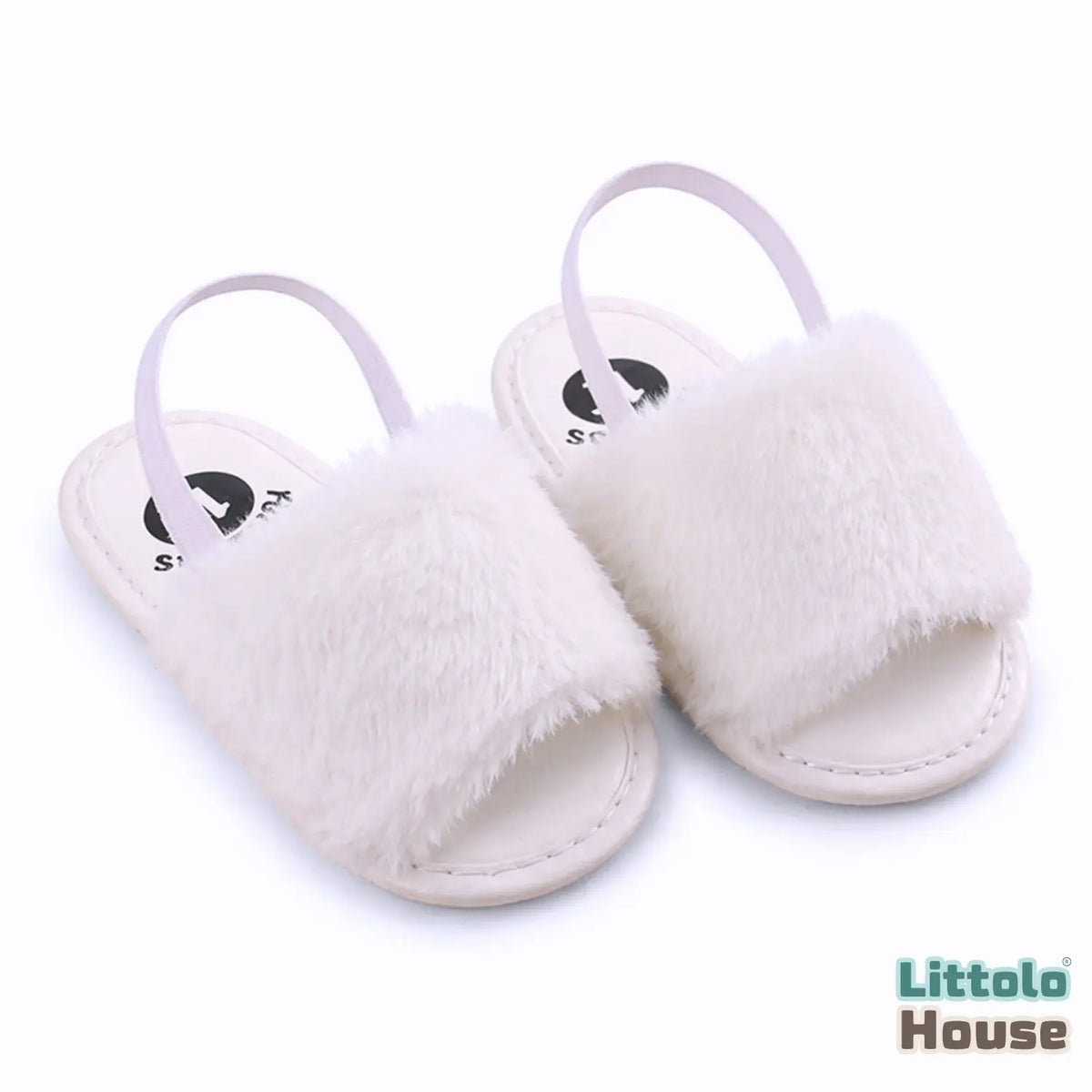 Baby Soft Fur Sandals A050 | 1Y | White