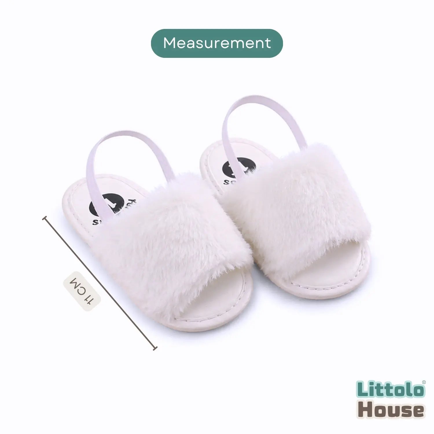 Baby Soft Fur Sandals A050 | 1Y | White