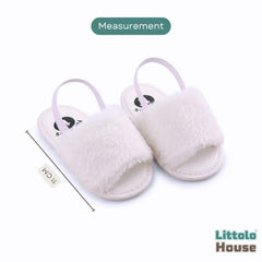 Baby Soft Fur Sandals A050 | 1Y | White