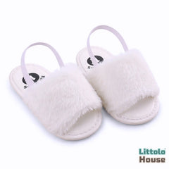 Baby Soft Fur Sandals A050 | 1Y | White