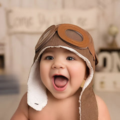 Baby Aviator Pilot Hat with Goggles | 2Y | Brown