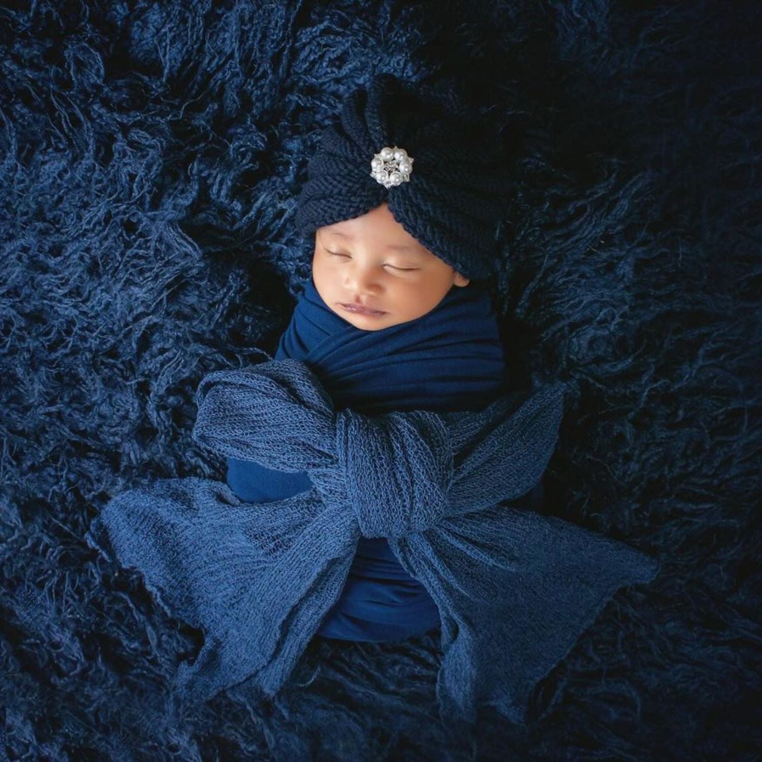 Baby Turban Hat | 3M | Navy Blue