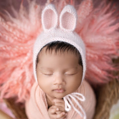 Baby Cute Bunny Bonnet B010 | NB | Light Pink