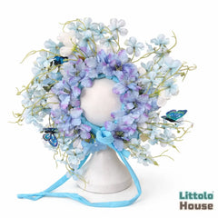 Floral Halo Bonnet B043 | Baby Blue