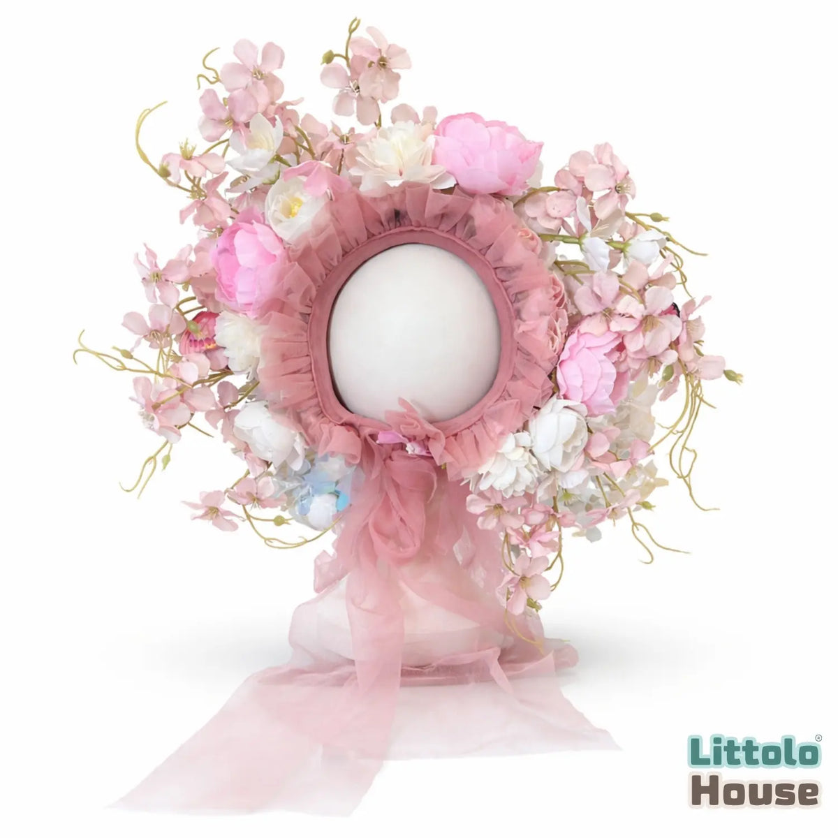 Floral Halo Bonnet B043 | Pink