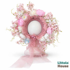 Floral Halo Bonnet B043 | Pink