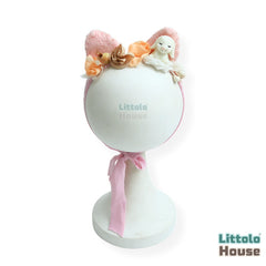 Adorable Bunny Headband with Floral Jazz H079 | 1Y | Peach