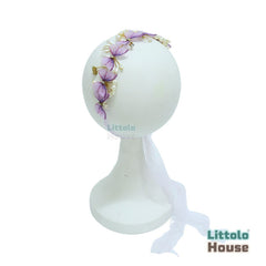 Pearl & Diamond Attached Butterfly String Headband H085 | 1Y | Purple